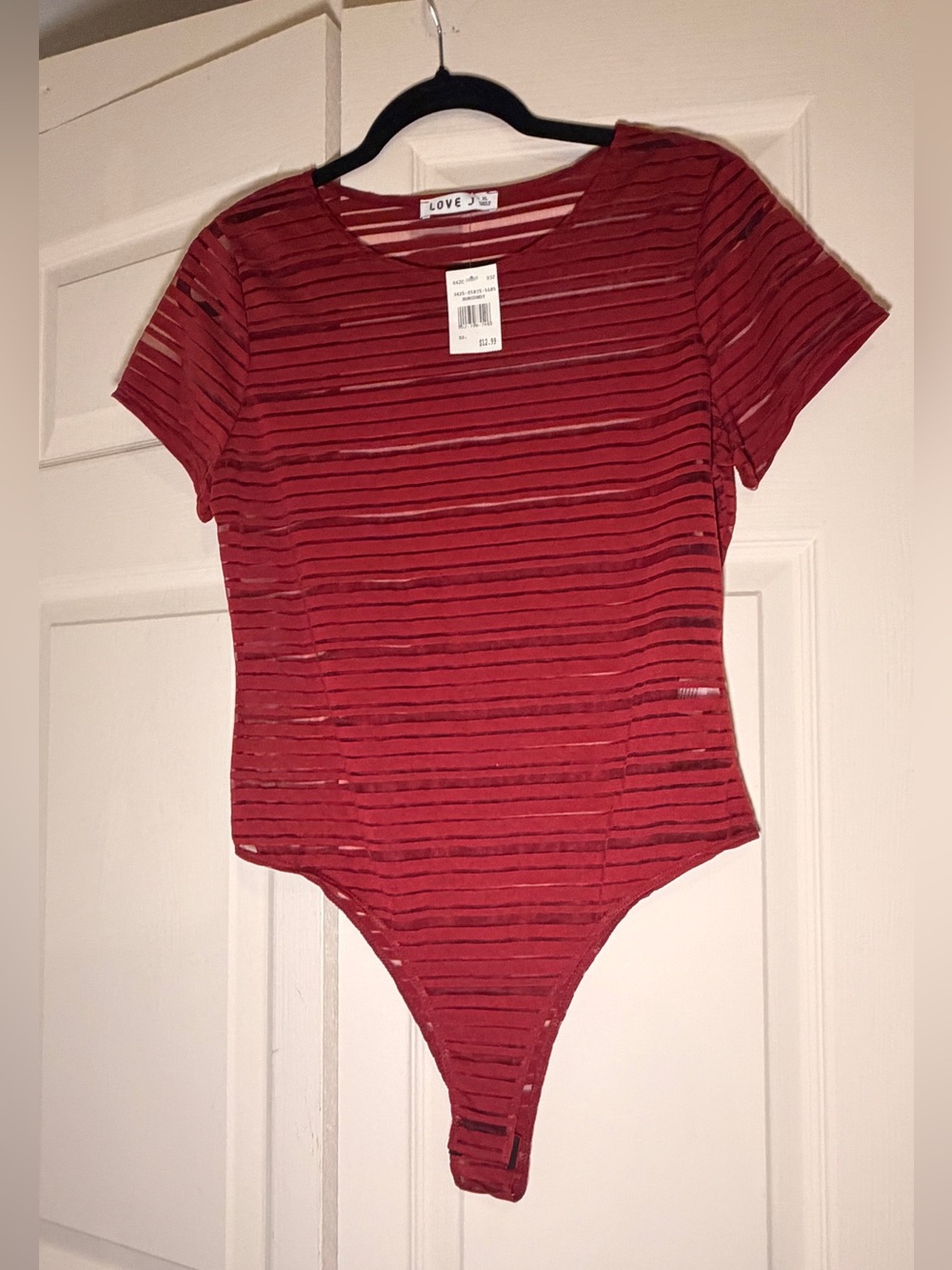 love J Red Striped Kids One-Piece Bodysuit
